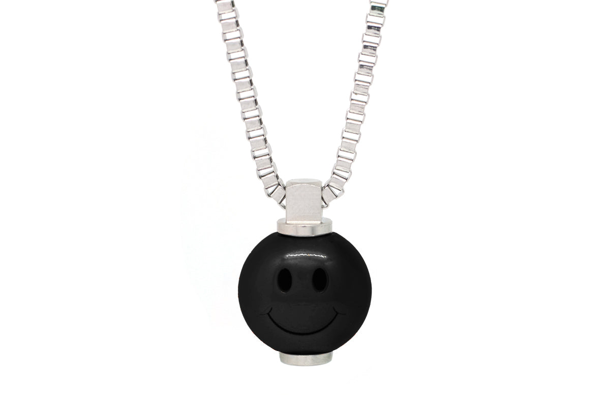 Big Smiley Stainless Steel Pendant Converter Necklace