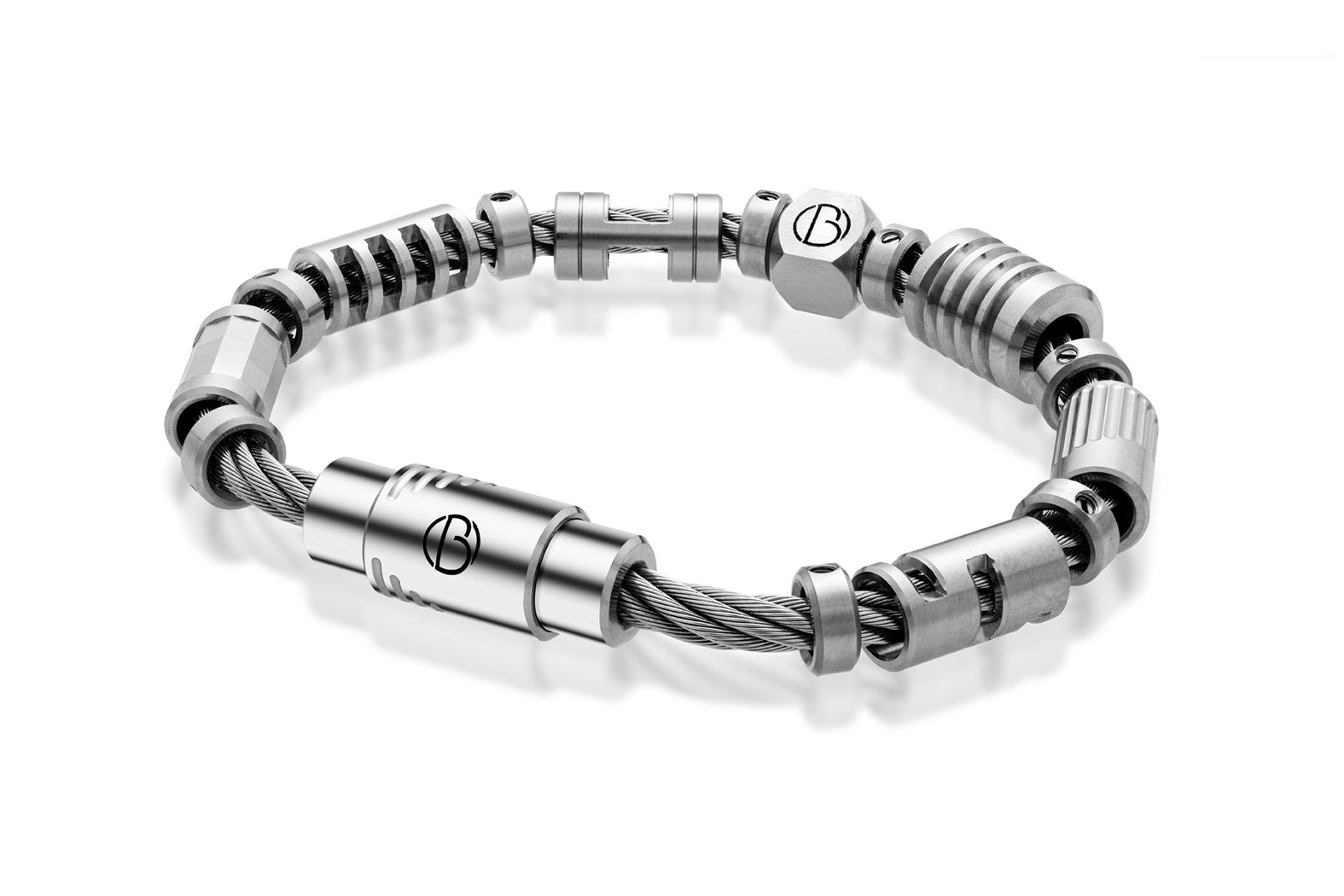 Fully Loaded CABLE Stainless Steel Bracelet Bailey of Sheffield