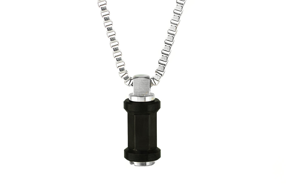Bobbin Stainless Steel Pendant Converter Necklace with Free Text Engraving*
