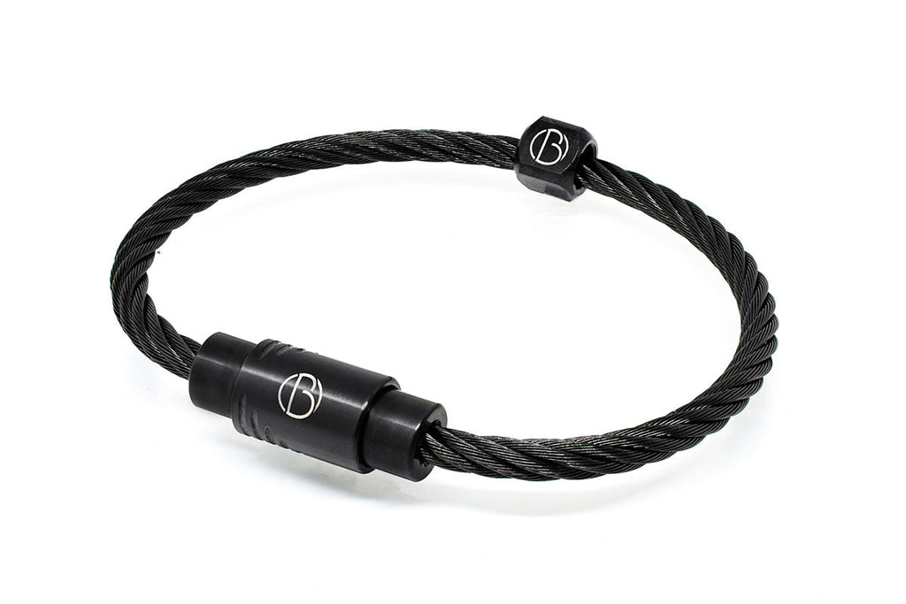 Diamond Black DLC CABLE Stainless Steel Bracelet