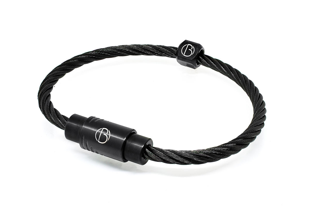 Diamond Black DLC CABLE Stainless Steel Bracelet