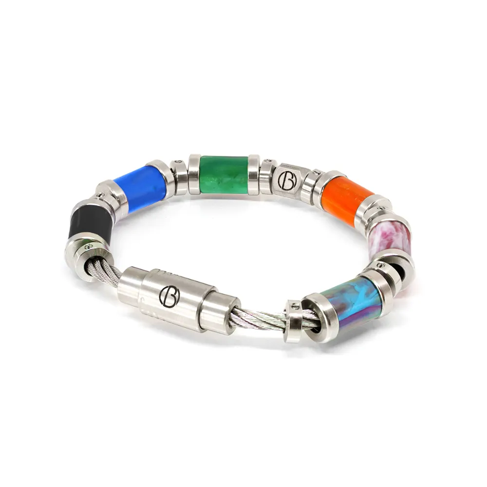 Fully Loaded ECO Bead CABLE Stainless Steel Bracelet