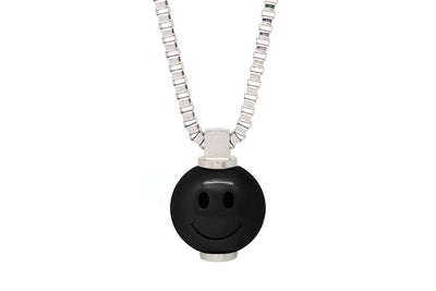 Big Smiley Stainless Steel Pendant Converter Necklace