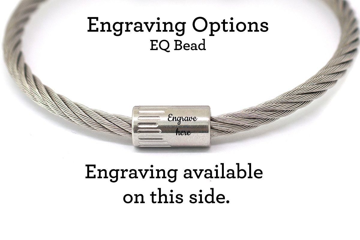 Stainless Steel EQ Bead - Free Text Engraving