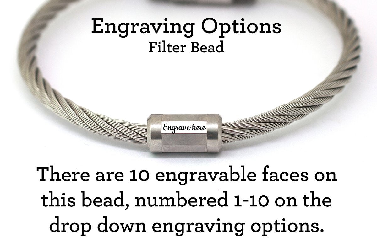 Stainless Steel Filter Bead - Free Text Engraving*