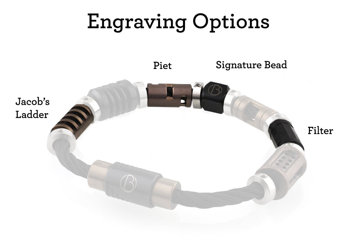 Fully Loaded Ares CABLE Stainless Steel Bracelet - Free Text Engraving*