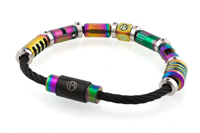 Fully Loaded Borealis CABLE Stainless Steel Bracelet - Free Text Engraving*