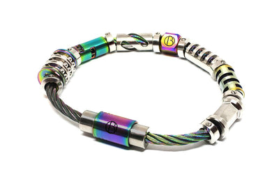 Fully Loaded Chromatic CABLE Stainless Steel Bracelet - Free Text Engraving*