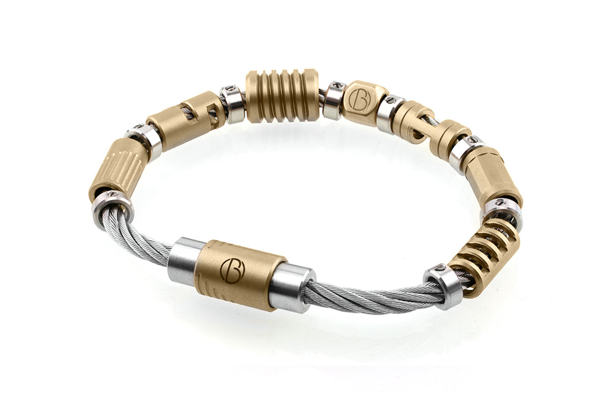 Fully Loaded Matte Gold PVD CABLE Stainless Steel Bracelet
