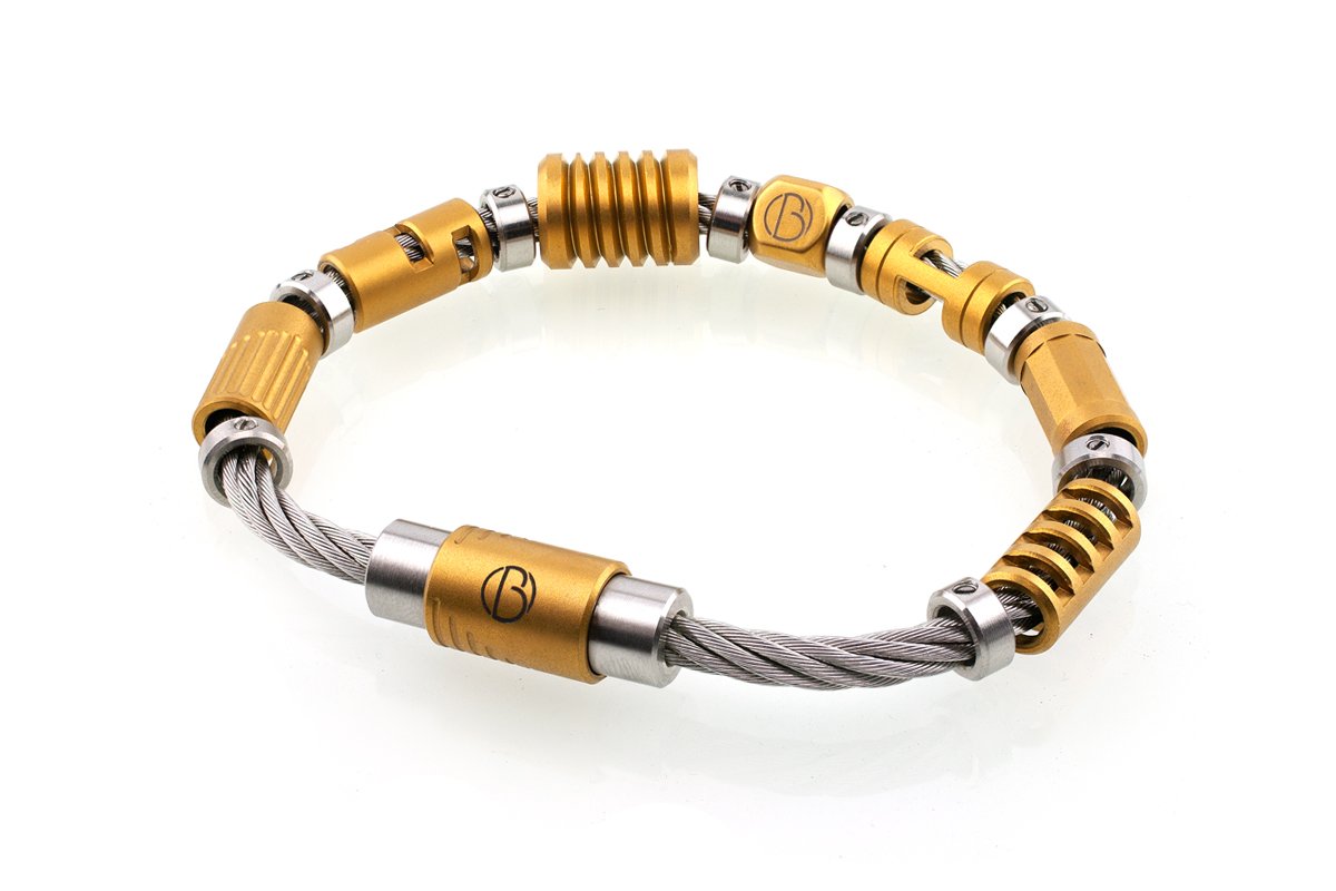 Fully Loaded Matte Gold PVD CABLE Stainless Steel Bracelet