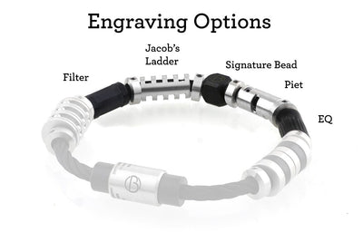 Fully Loaded Midnight CABLE Stainless Steel Bracelet - Free Text Engraving*