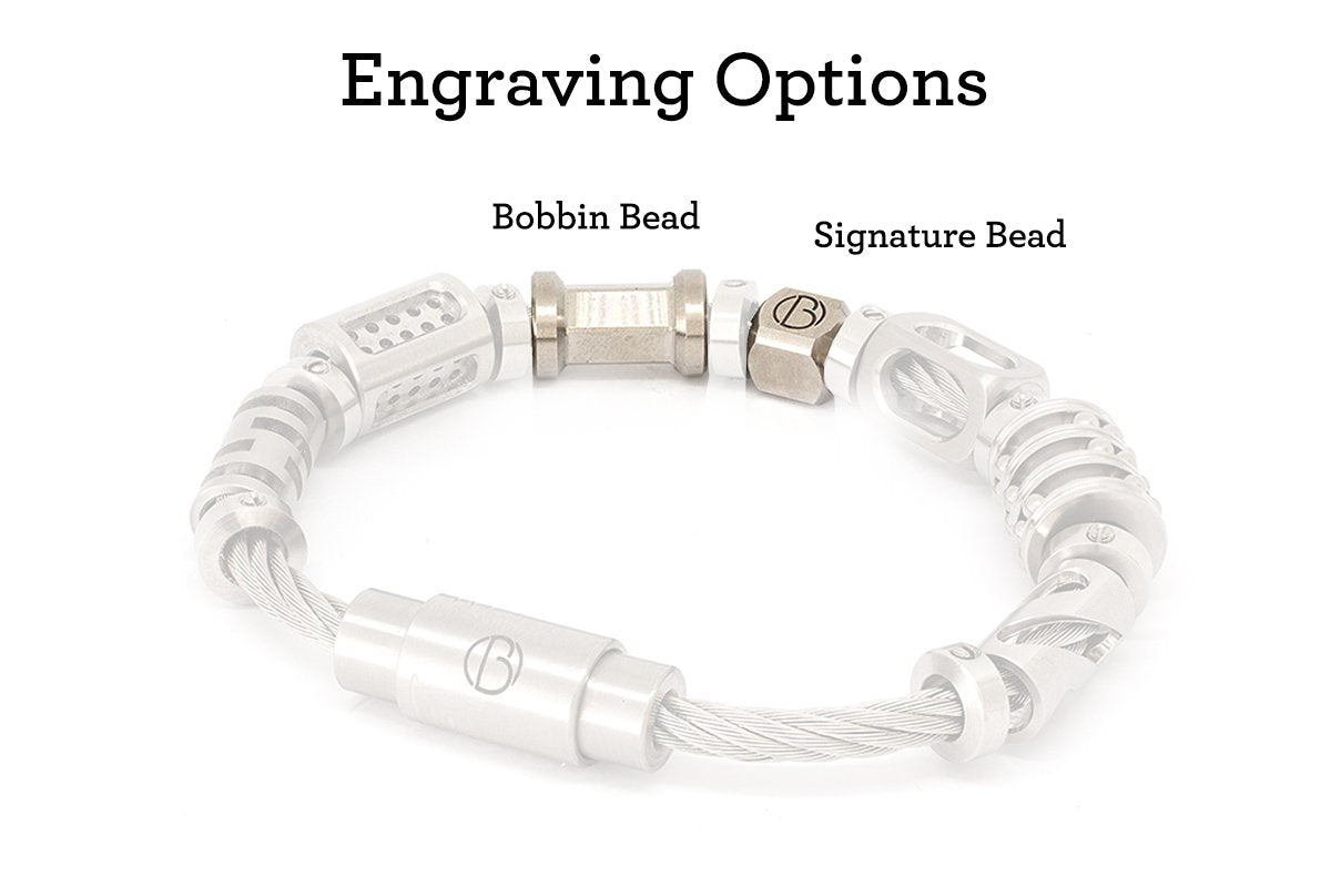 Fully Loaded CABLE Stainless Steel Bracelet V2 - Free Text Engraving*
