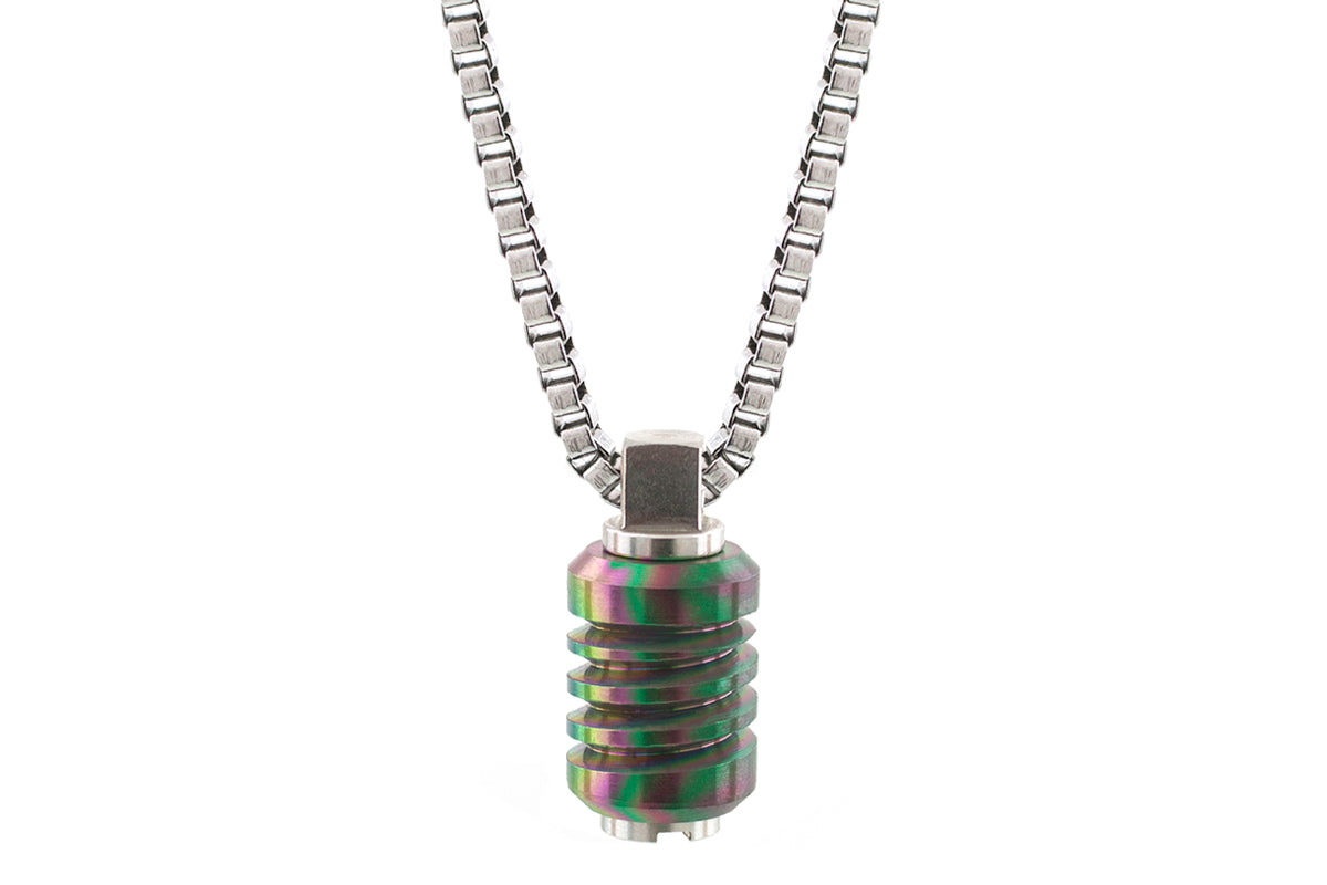 Jet Stainless Steel Pendant Converter Necklace