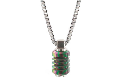 Jet Stainless Steel Pendant Converter Necklace