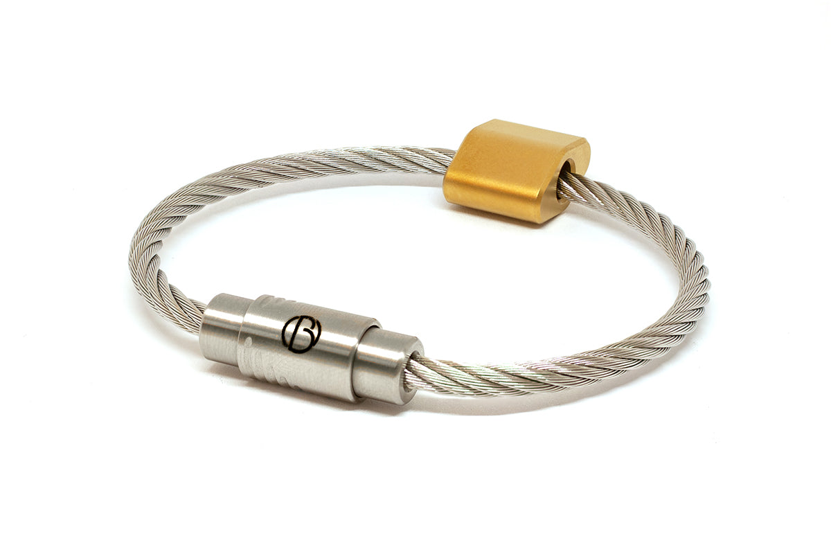 Capsule Bead and Stainless Steel CABLE Bracelet