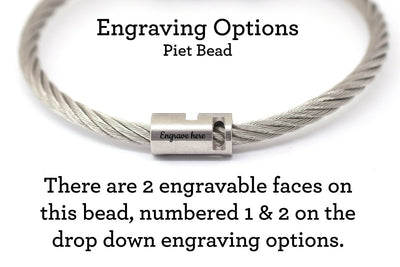 Stainless Steel Piet Bead - Free Text Engraving