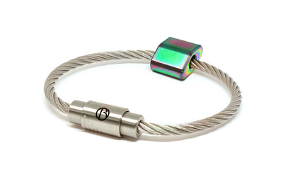 Capsule Bead and Stainless Steel CABLE Bracelet