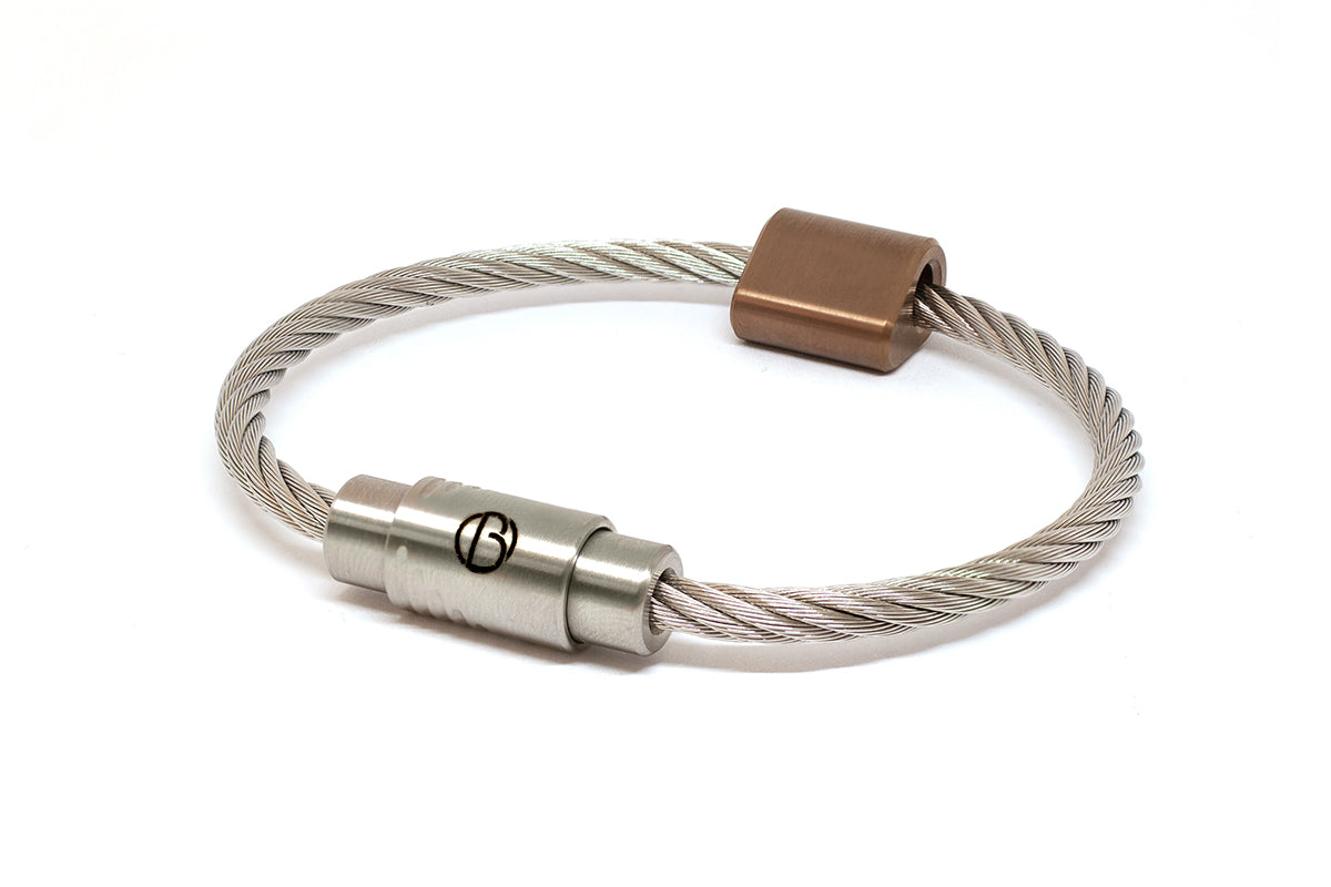 Capsule Bead and Stainless Steel CABLE Bracelet