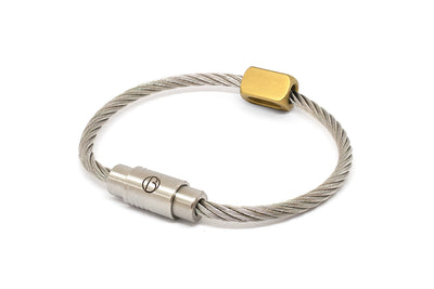 Medical ID Bead and Stainless Steel CABLE Bracelet - Free Text Engraving
